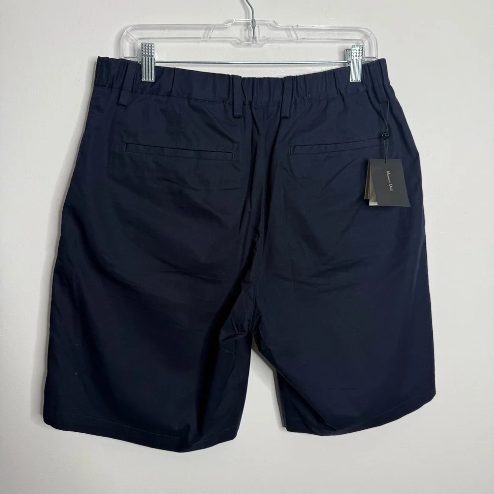 NWT‎ Massimo Dutti Men's Cotton Poplin Bermuda Shorts In Navy Size 31